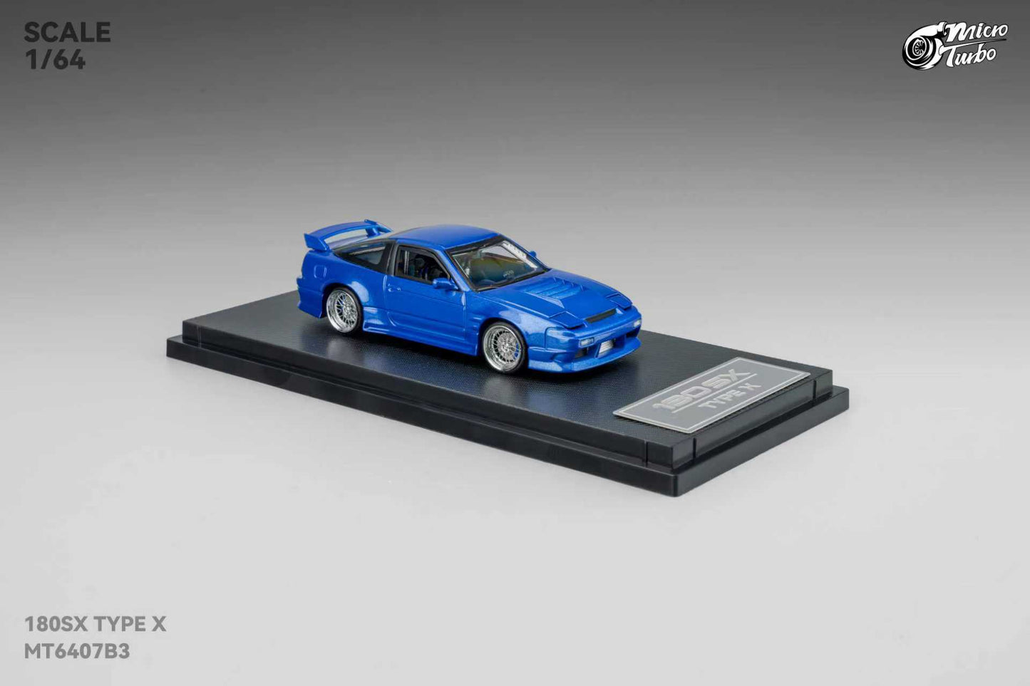 [ETA:  Feb 2026 ] Microturbo 1/64 S13 Silvia 180SX Type X Modified Metallic Blue