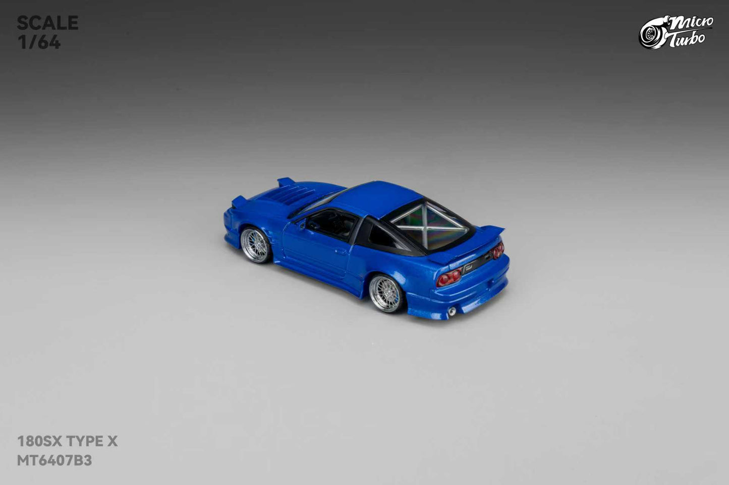 [ETA:  Feb 2026 ] Microturbo 1/64 S13 Silvia 180SX Type X Modified Metallic Blue