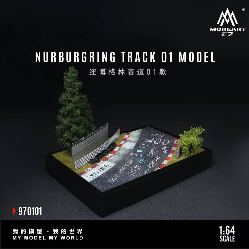 [ETA:  Mar 2026 ] MoreArt 1/64 MoreArt 1:64 Assembly Diorama Nurburgring Track Theme  01
Size: 32.7 x 22.7 x 26.5cm