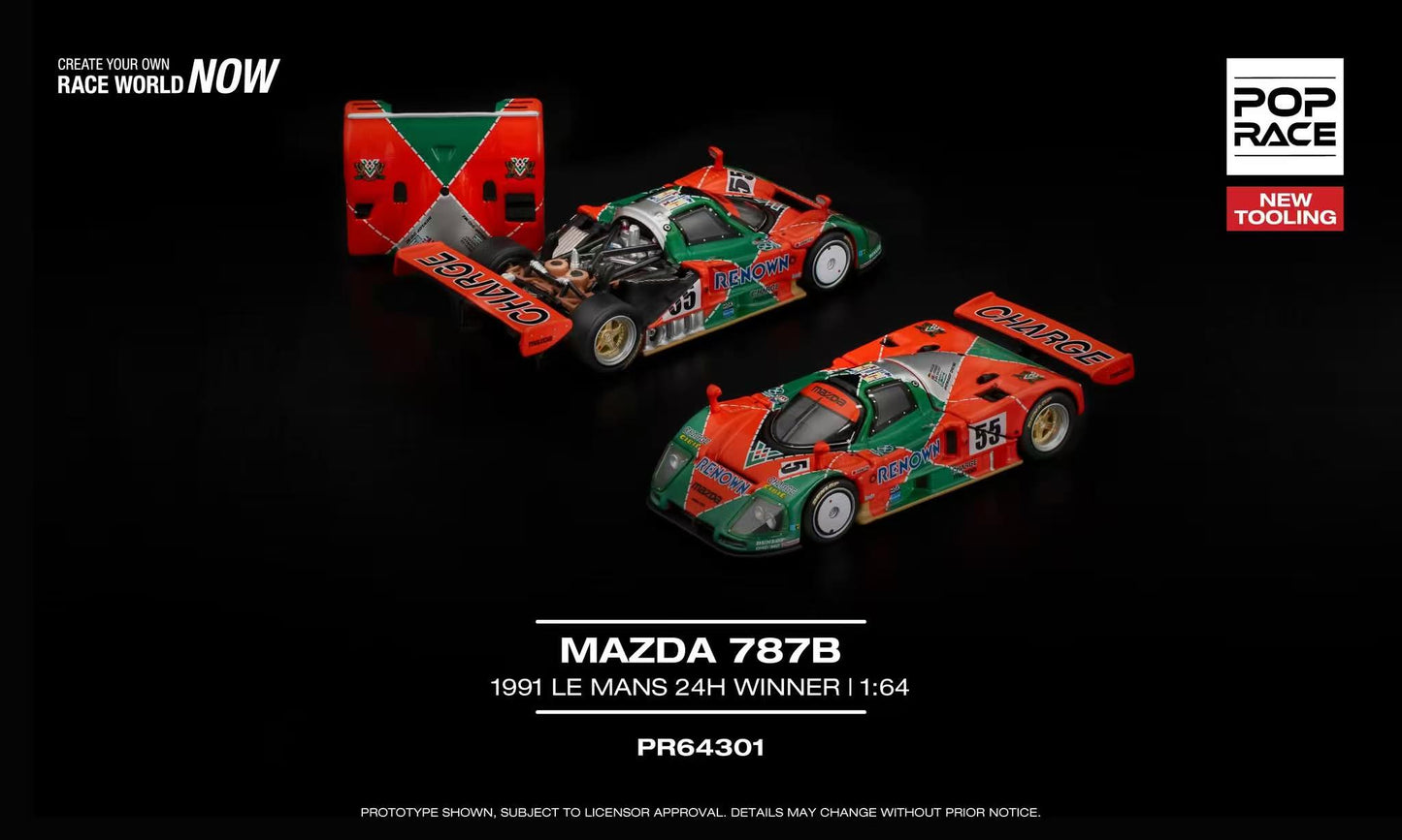 [ETA:  May 2026 ] Pop Race 1/64 787B 1991 LeMans 24hrs Winner Renown Livery