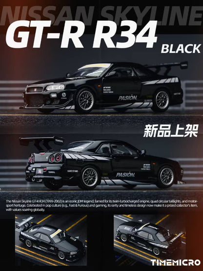 [ETA:  Apr 2026 ] Time Micro 1/64 C-West GT-R R34 Black Pasion