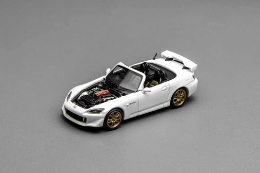 [ETA:  May 2026 ] Motorhelix 1/64 Honda  S2000 Type S Magnetic and Assembled Parts - Pearl White
Blister Card Version