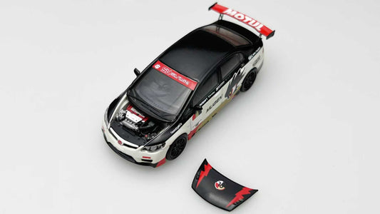 [ETA:  May 2026 ] Motorhelix 1/64 Honda Civic Type-R FD2 Mugen Customized Black-White Livery