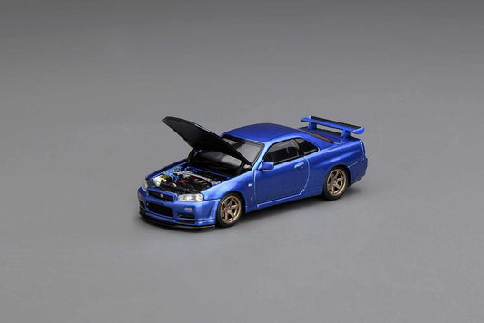 [ETA:  May 2026 ] Motorhelix 1/64 Nissan Skyline GT-R  R34  V-SPEC-II  Ver. - Bayside Blue