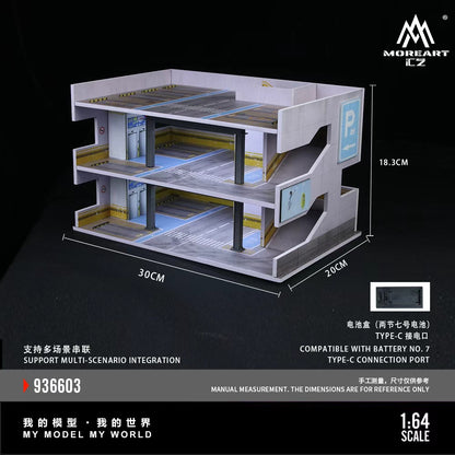 [ETA:  Apr 2026 ] MoreArt 1/64 C Type Japanese Parking Garage Theme with LED Light Size: 30 x 20 x 20.7cm