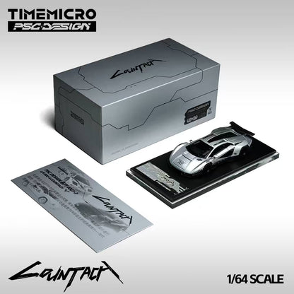 [ETA:  Feb 2026 ] Time Micro x PSC Design 1/64 PSC Design Concept Countach LPI800-4 "V" Ver. Mechanic Silver Livery