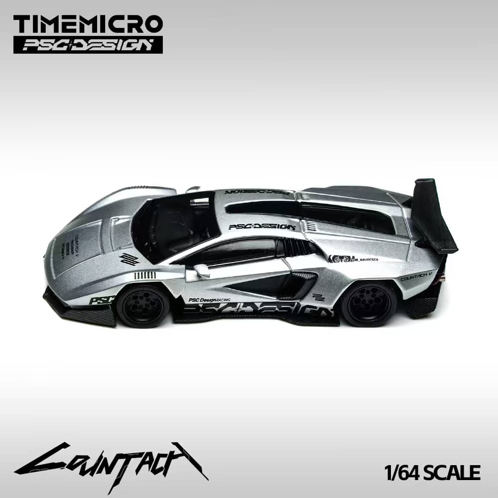 [ETA:  Feb 2026 ] Time Micro x PSC Design 1/64 PSC Design Concept Countach LPI800-4 "V" Ver. Mechanic Silver Livery