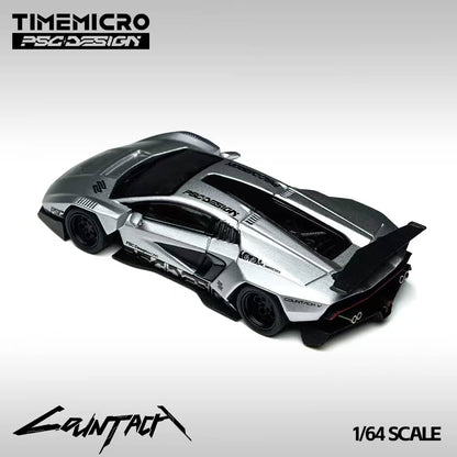 [ETA:  Feb 2026 ] Time Micro x PSC Design 1/64 PSC Design Concept Countach LPI800-4 "V" Ver. Mechanic Silver Livery