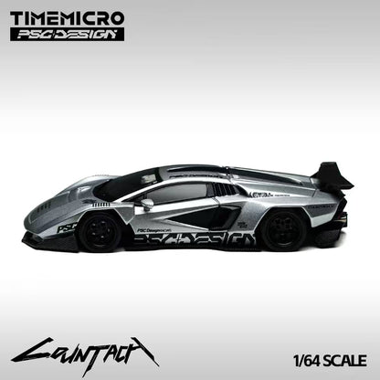 [ETA:  Feb 2026 ] Time Micro x PSC Design 1/64 PSC Design Concept Countach LPI800-4 "V" Ver. Mechanic Silver Livery