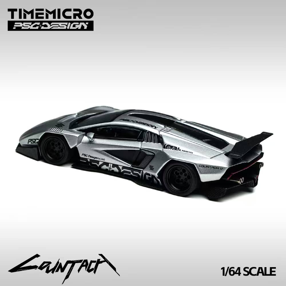 [ETA:  Feb 2026 ] Time Micro x PSC Design 1/64 PSC Design Concept Countach LPI800-4 "V" Ver. Mechanic Silver Livery