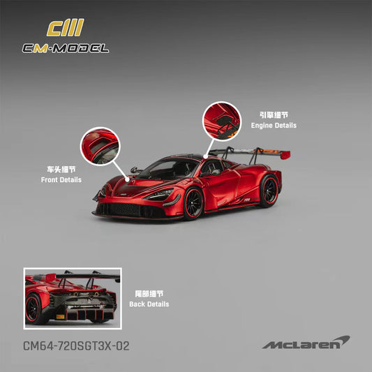 [ETA:  May 2026 ] CM Model 1/64 McLaren 720S GT3 - Metallic Red