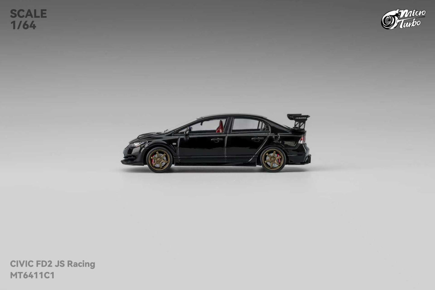 [ETA:  Mar 2026 ] Microturbo 1/64 Civic FD2 J's Racing Modified Metallic Black Color