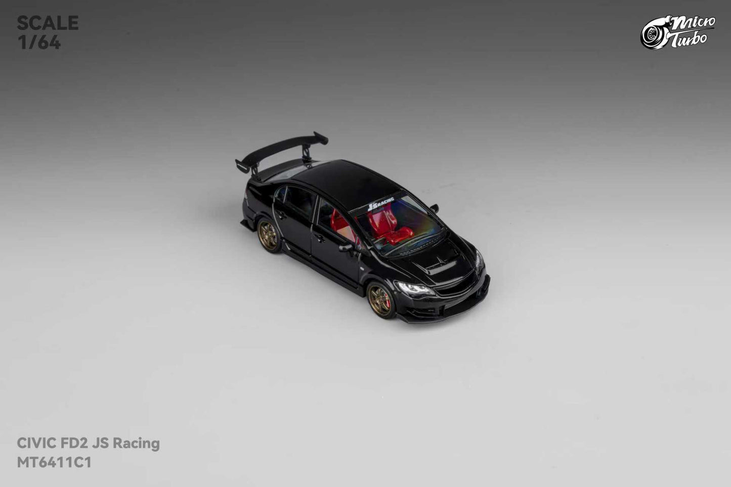 [ETA:  Mar 2026 ] Microturbo 1/64 Civic FD2 J's Racing Modified Metallic Black Color