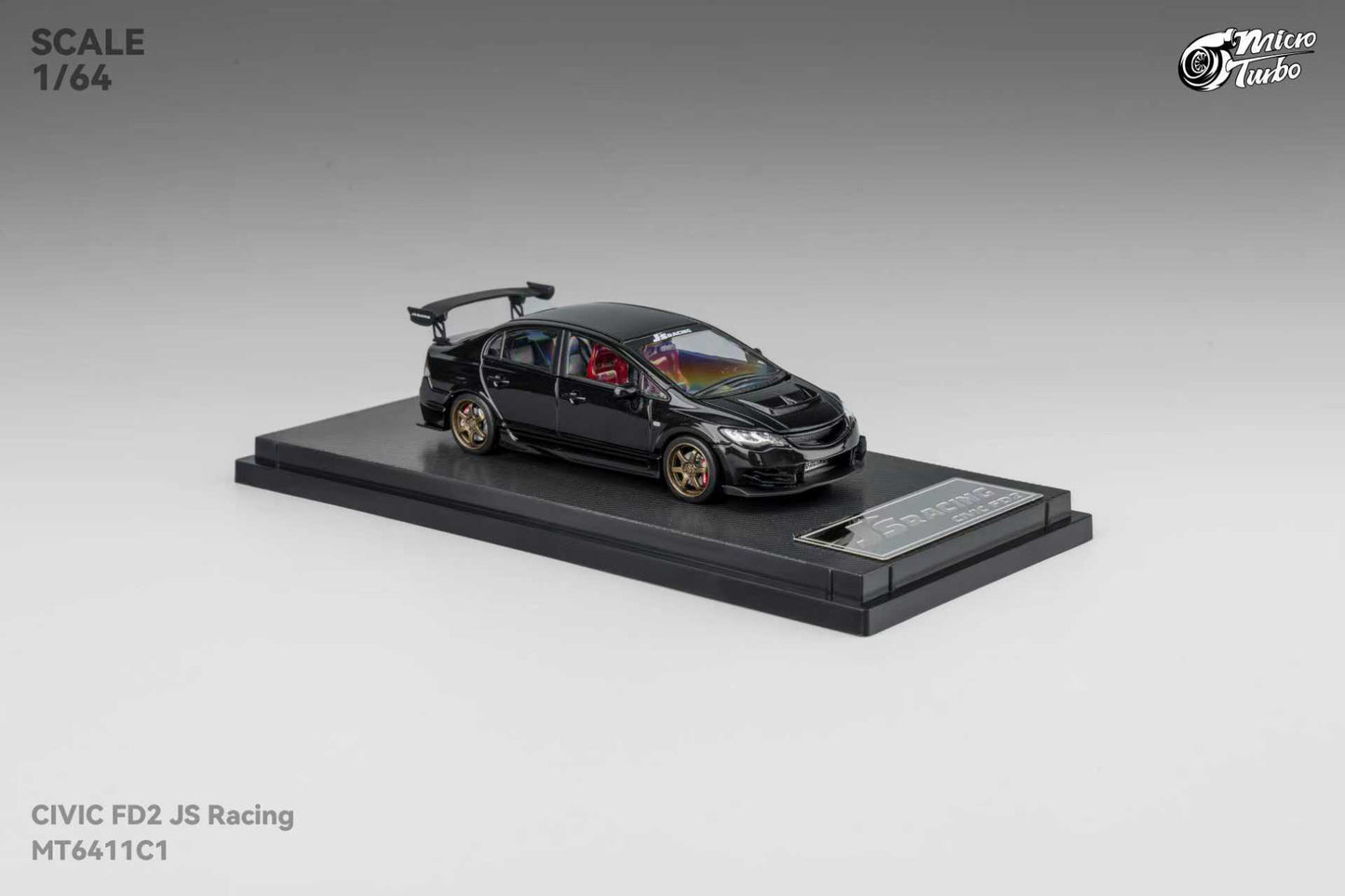 [ETA:  Mar 2026 ] Microturbo 1/64 Civic FD2 J's Racing Modified Metallic Black Color