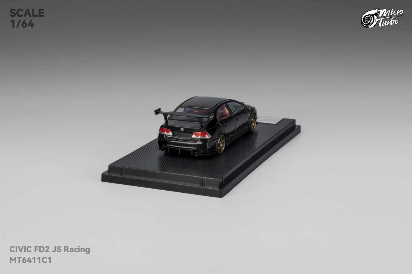 [ETA:  Mar 2026 ] Microturbo 1/64 Civic FD2 J's Racing Modified Metallic Black Color