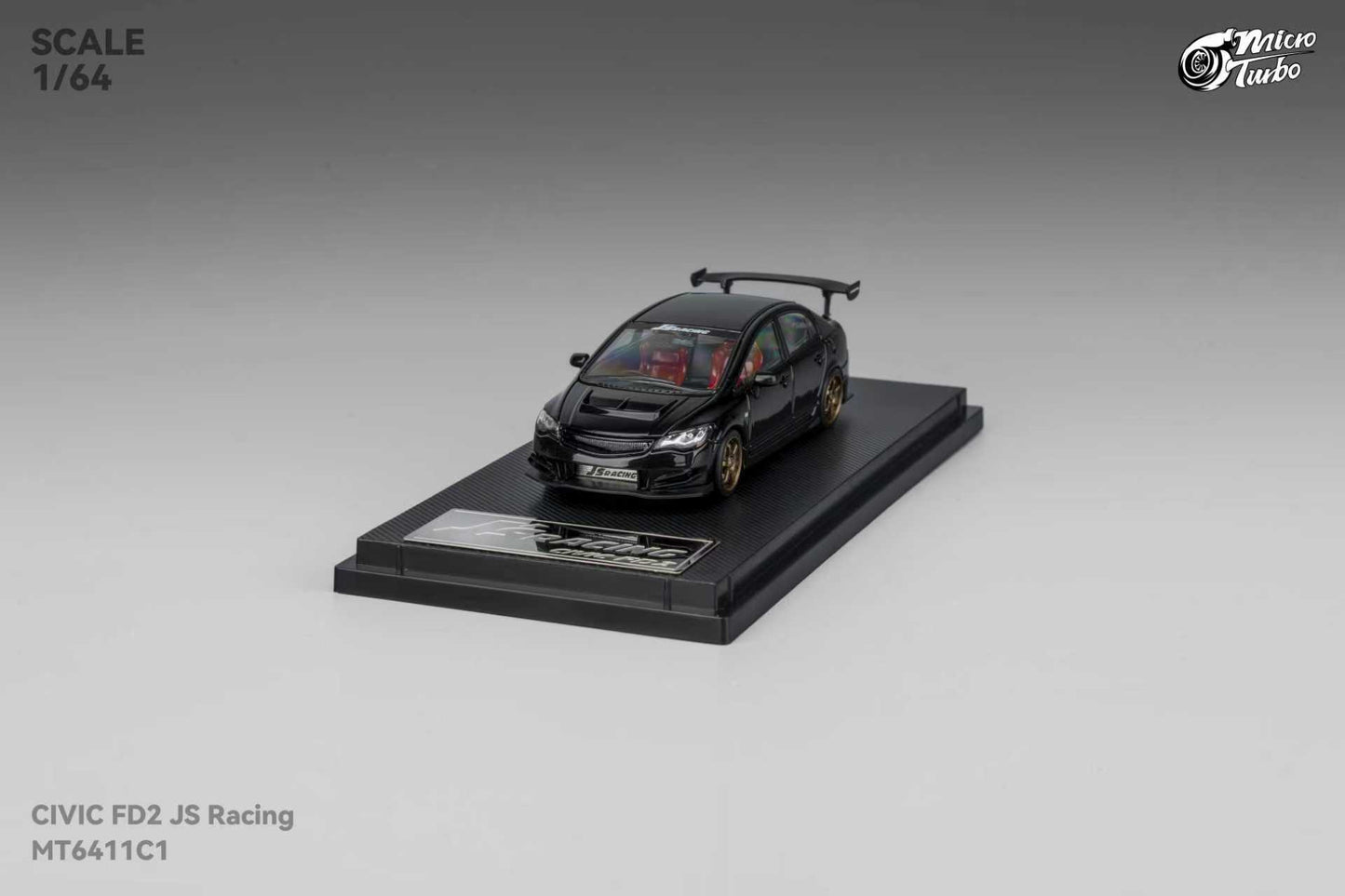 [ETA:  Mar 2026 ] Microturbo 1/64 Civic FD2 J's Racing Modified Metallic Black Color