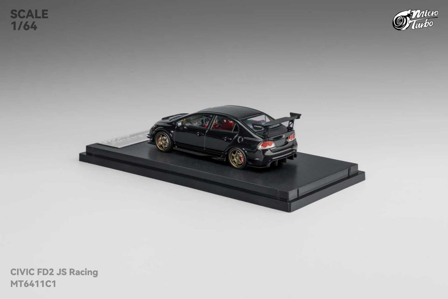[ETA:  Mar 2026 ] Microturbo 1/64 Civic FD2 J's Racing Modified Metallic Black Color