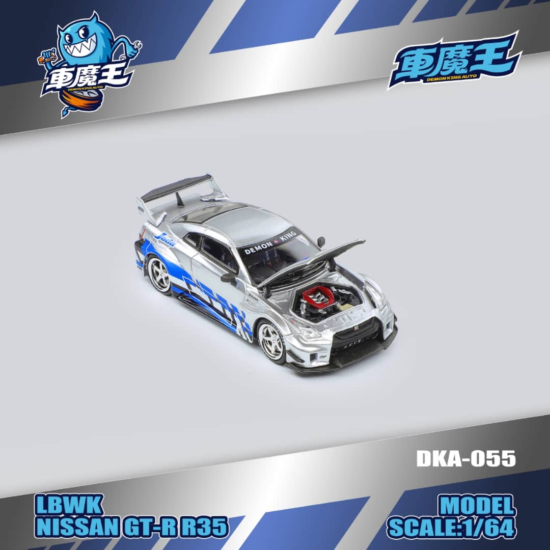 [ETA:  May 2026 ] Demon King Auto 1/64 LBWK GT-R R35 - FnF Silver Blue