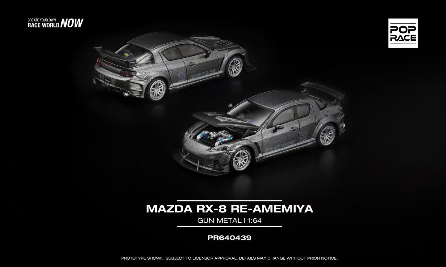 [ETA:  Aug 2026 ] Pop Race 1/64 RX-8 Amemiya Modified Gun Metal