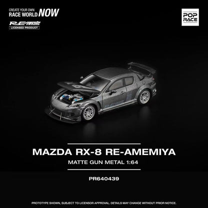 [ETA:  Aug 2026 ] Pop Race 1/64 RX-8 Amemiya Modified Gun Metal