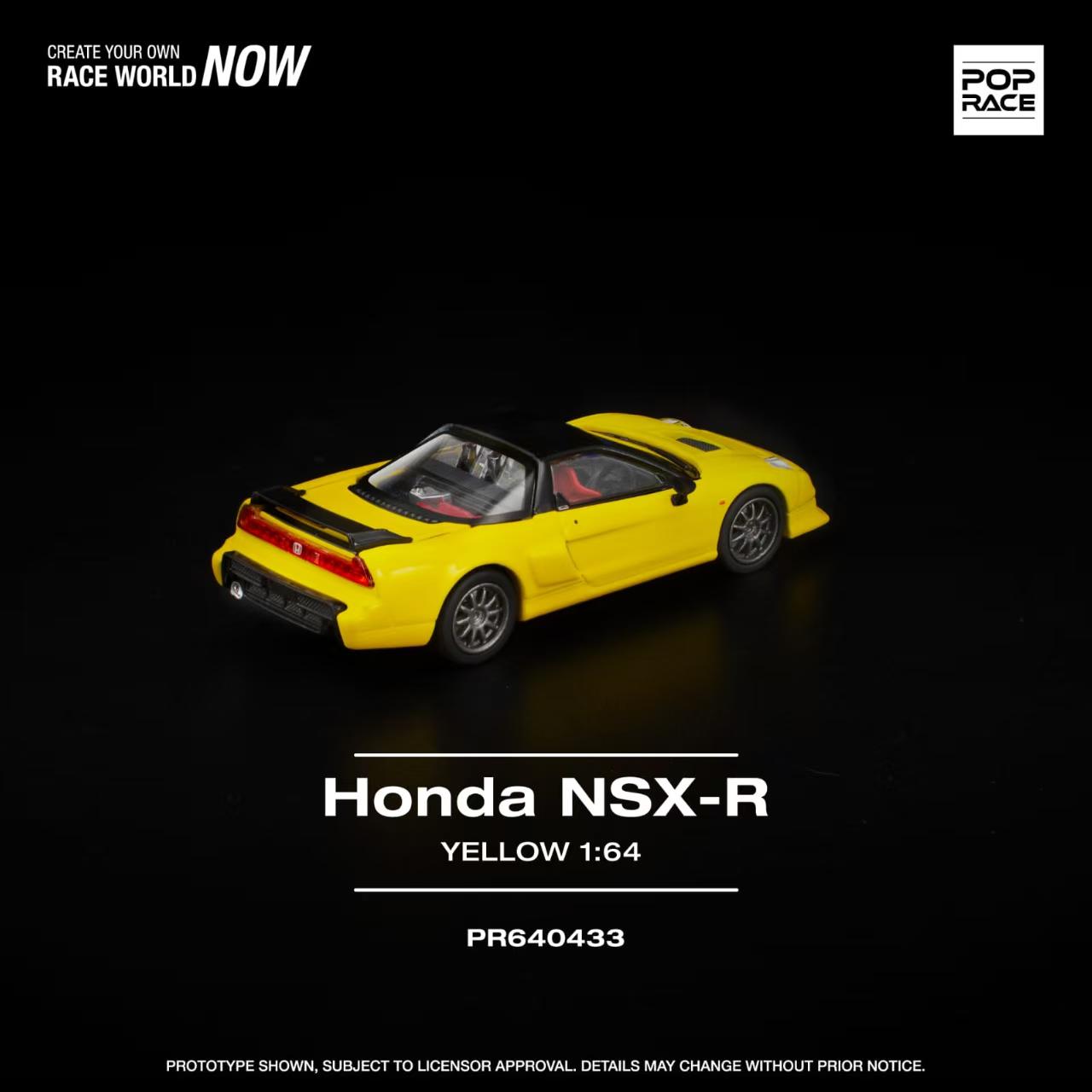 ETA: Aug 2026 ] Pop Race 1/64 NSX-R Yellow – Black Ice Diecast