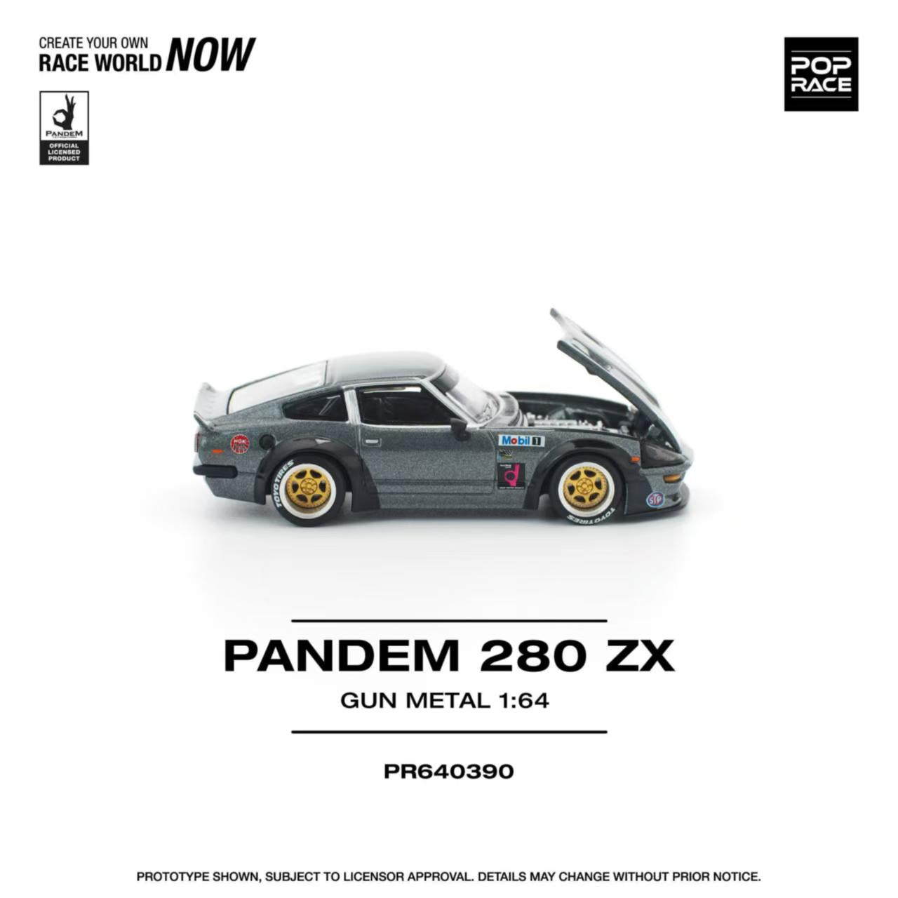 [ETA:  Aug 2026 ] Pop Race 1/64 Fairlady MK2 Z30 280ZX Pandem Rocket Bunny Customized Gun Metal