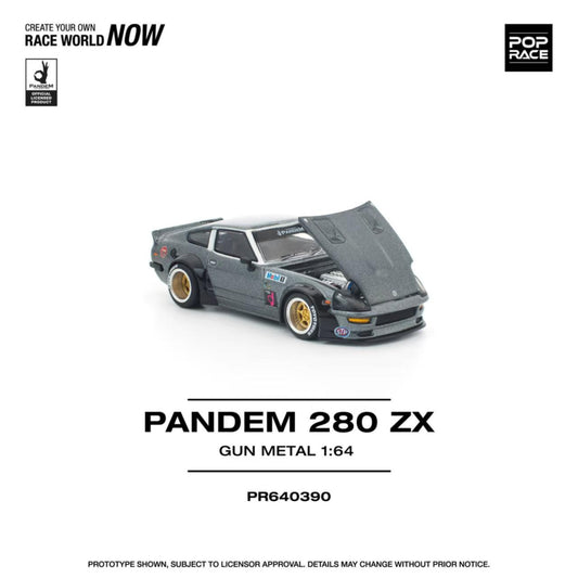 [ETA:  Aug 2026 ] Pop Race 1/64 Fairlady MK2 Z30 280ZX Pandem Rocket Bunny Customized Gun Metal