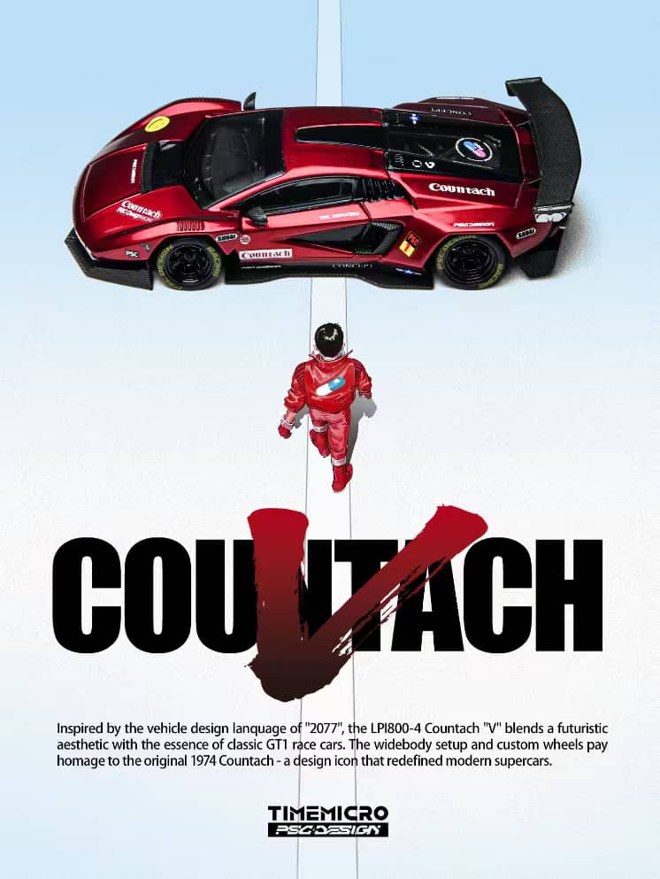 [ETA:  Jun 2026 ] Time Micro x PSC Design 1/64 PSC Design Concept Countach LPI800-4 "V" Ver. Scarlet Red