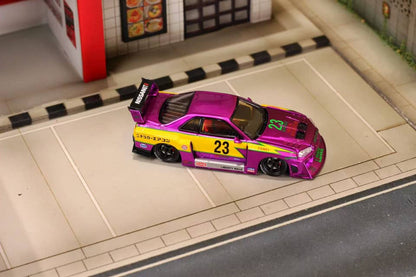 [ETA:  Jun 2026 ] Street Weapon 1/64 Skyline GT-R R34 LB Super Silhouette ER34 - Chrome Purple Lightning 23#