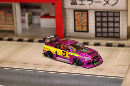 [ETA:  Jun 2026 ] Street Weapon 1/64 Skyline GT-R R34 LB Super Silhouette ER34 - Chrome Purple Lightning 23#