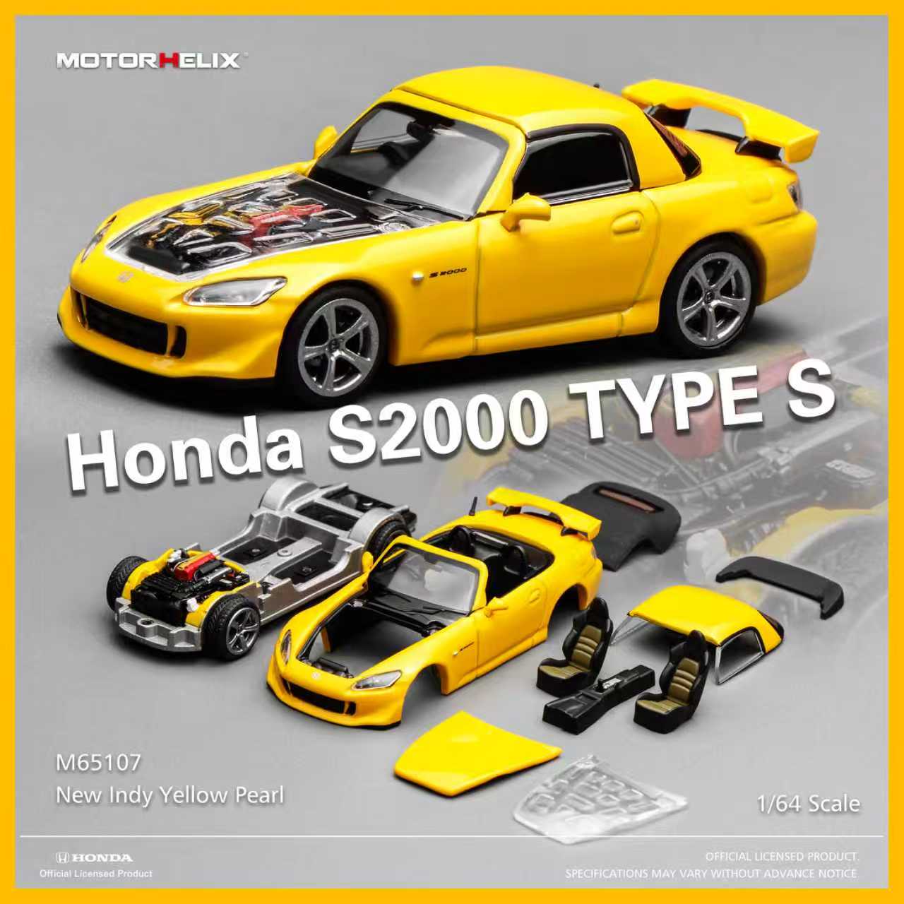[ETA:  Apr 2026 ] Motorhelix 1/64 Honda S2000 Magnetic and Assembled Parts Blister Card Version