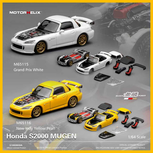 [ETA:  Apr 2026 ] Motorhelix 1/64 Honda S2000 Magnetic and Assembled Parts Blister Card Version