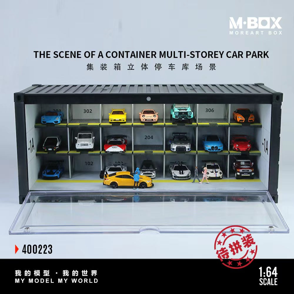 [ETA:  May 2026 ] MBOX 1/64 Container Car Park 21Seats  Size: 38.7 x 16 x 16.5cm