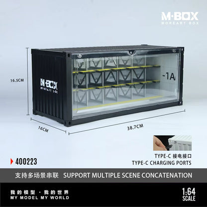 [ETA:  May 2026 ] MBOX 1/64 Container Car Park 21Seats  Size: 38.7 x 16 x 16.5cm