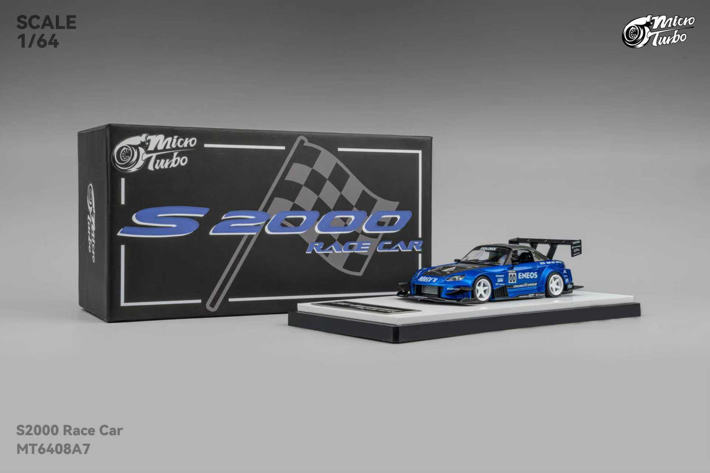 [ETA:  Jun 2026 ] Microturbo 1/64 S2000 Race Car Transparent Blue Eneos
