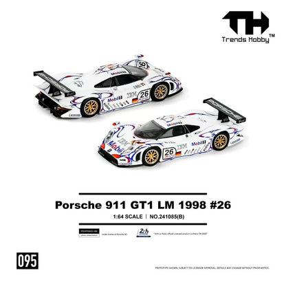 [ETA:  Aug 2026 ] Trend Hobby 1/64 Porsche  911 GT1 LM 1988 White Mobil Winner Livery