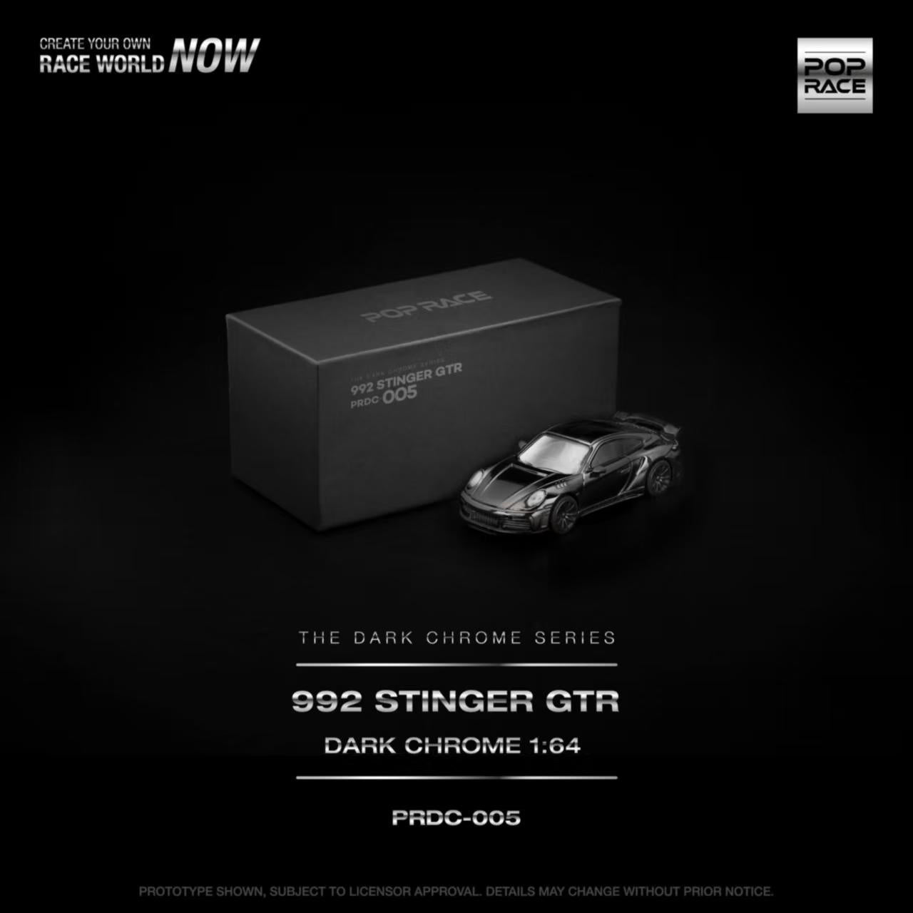 [ETA:  Aug 2026 ] Pop Race 1/64 992 Topcar Stinger GTR Dark Chrome Series