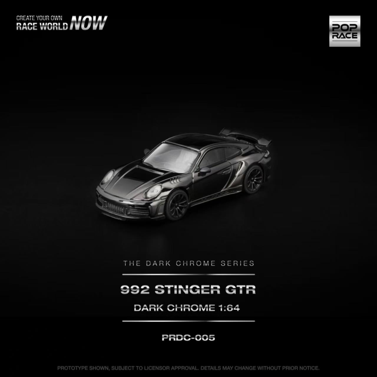 [ETA:  Aug 2026 ] Pop Race 1/64 992 Topcar Stinger GTR Dark Chrome Series
