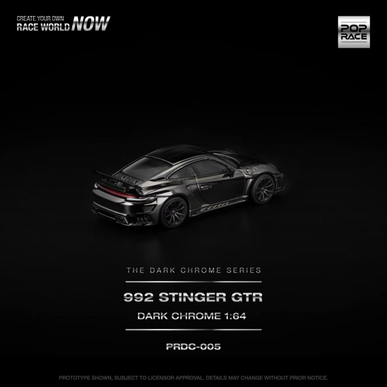 [ETA:  Aug 2026 ] Pop Race 1/64 992 Topcar Stinger GTR Dark Chrome Series