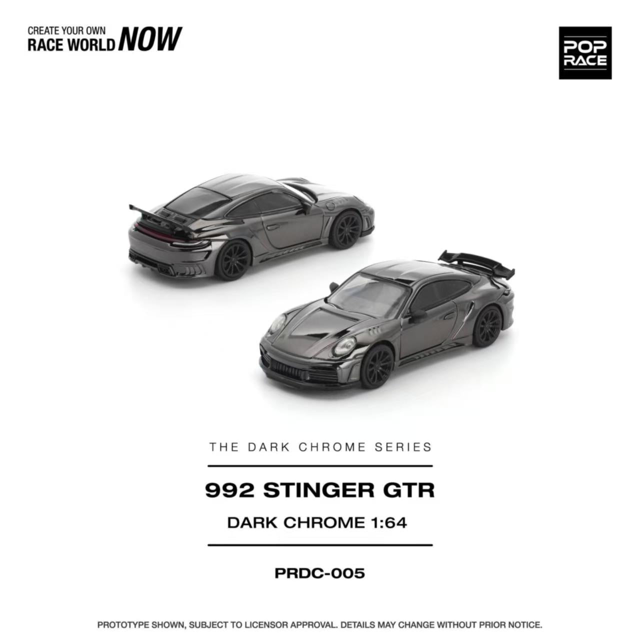 [ETA:  Aug 2026 ] Pop Race 1/64 992 Topcar Stinger GTR Dark Chrome Series