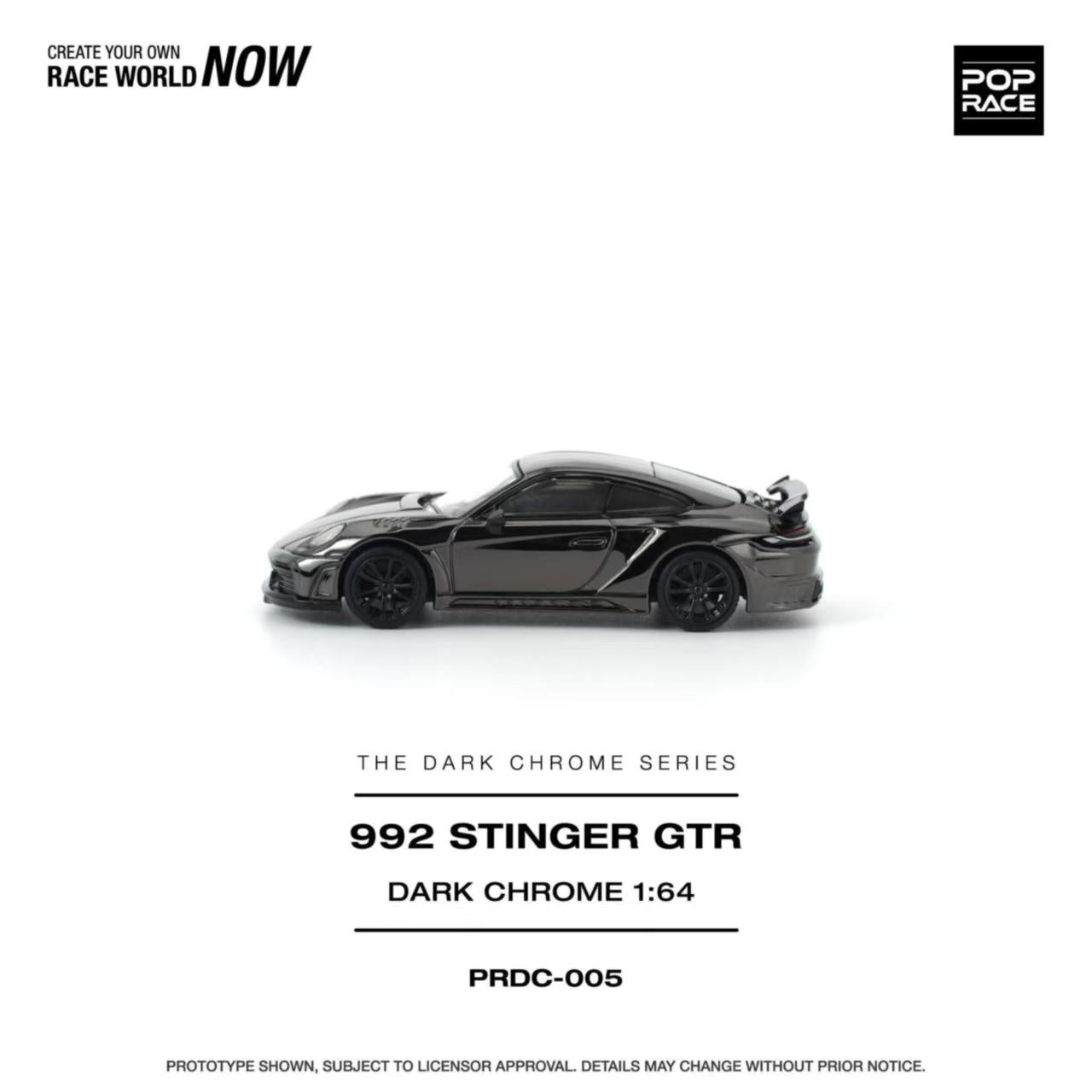 [ETA:  Aug 2026 ] Pop Race 1/64 992 Topcar Stinger GTR Dark Chrome Series