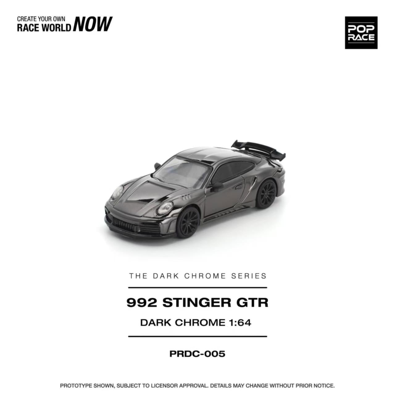 [ETA:  Aug 2026 ] Pop Race 1/64 992 Topcar Stinger GTR Dark Chrome Series