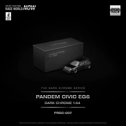 [ETA:  Nov 2025 ] Pop Race 1/64 Pandem Rocket Bunny Civic EG6 Dark Chrome Series