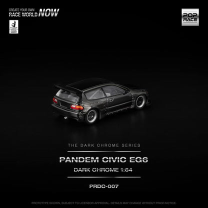 [ETA:  Nov 2025 ] Pop Race 1/64 Pandem Rocket Bunny Civic EG6 Dark Chrome Series
