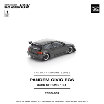 [ETA:  Nov 2025 ] Pop Race 1/64 Pandem Rocket Bunny Civic EG6 Dark Chrome Series