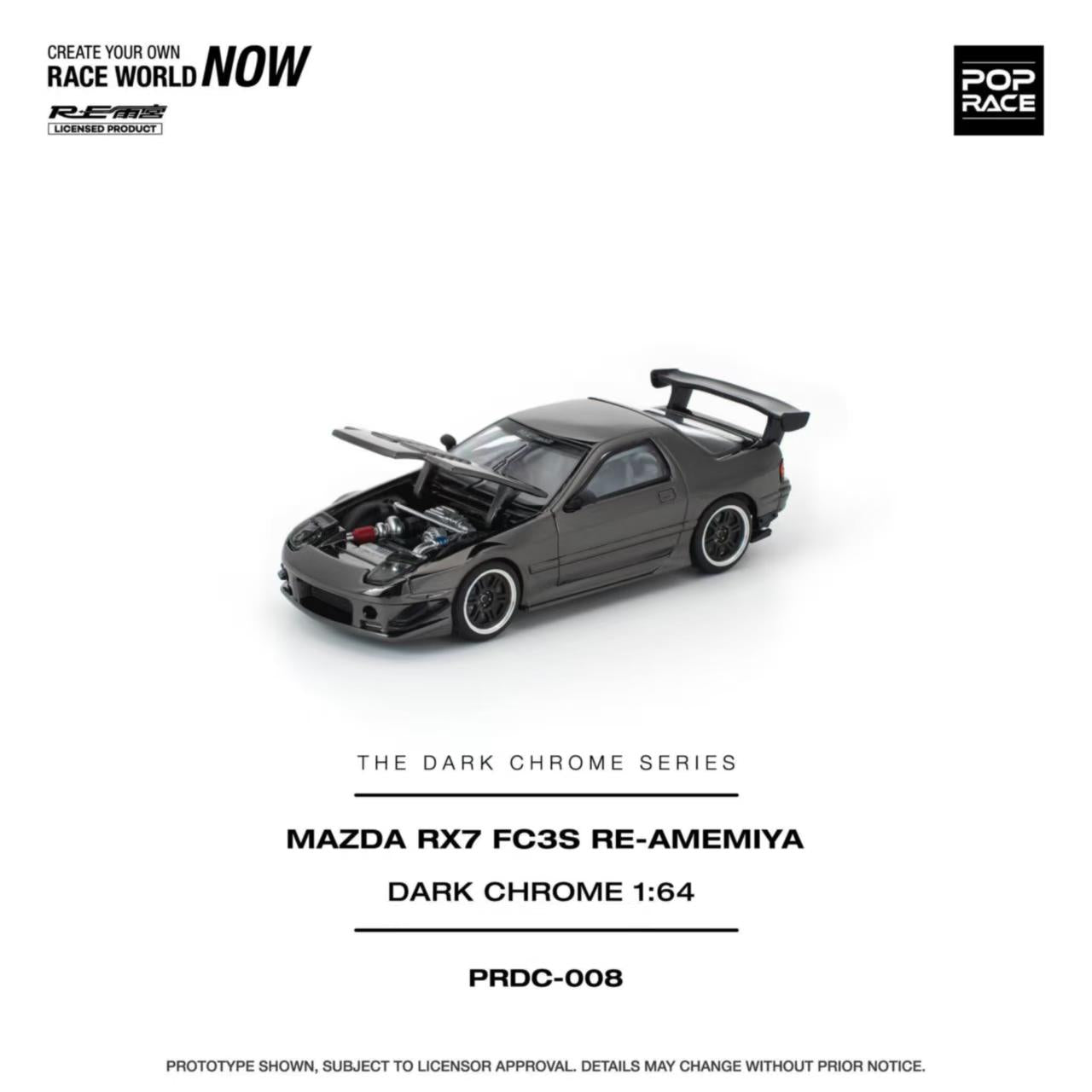 ETA: Jun 2026 ] Pop Race 1/64 RX-7 FC3S RE Amemiya Dark Chrome