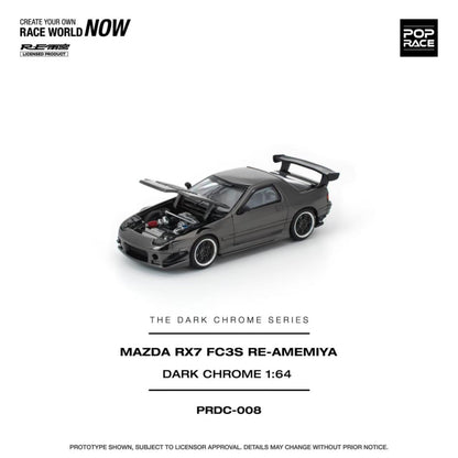 [ETA:  Jun 2026 ] Pop Race 1/64 RX-7 FC3S RE Amemiya Dark Chrome Series