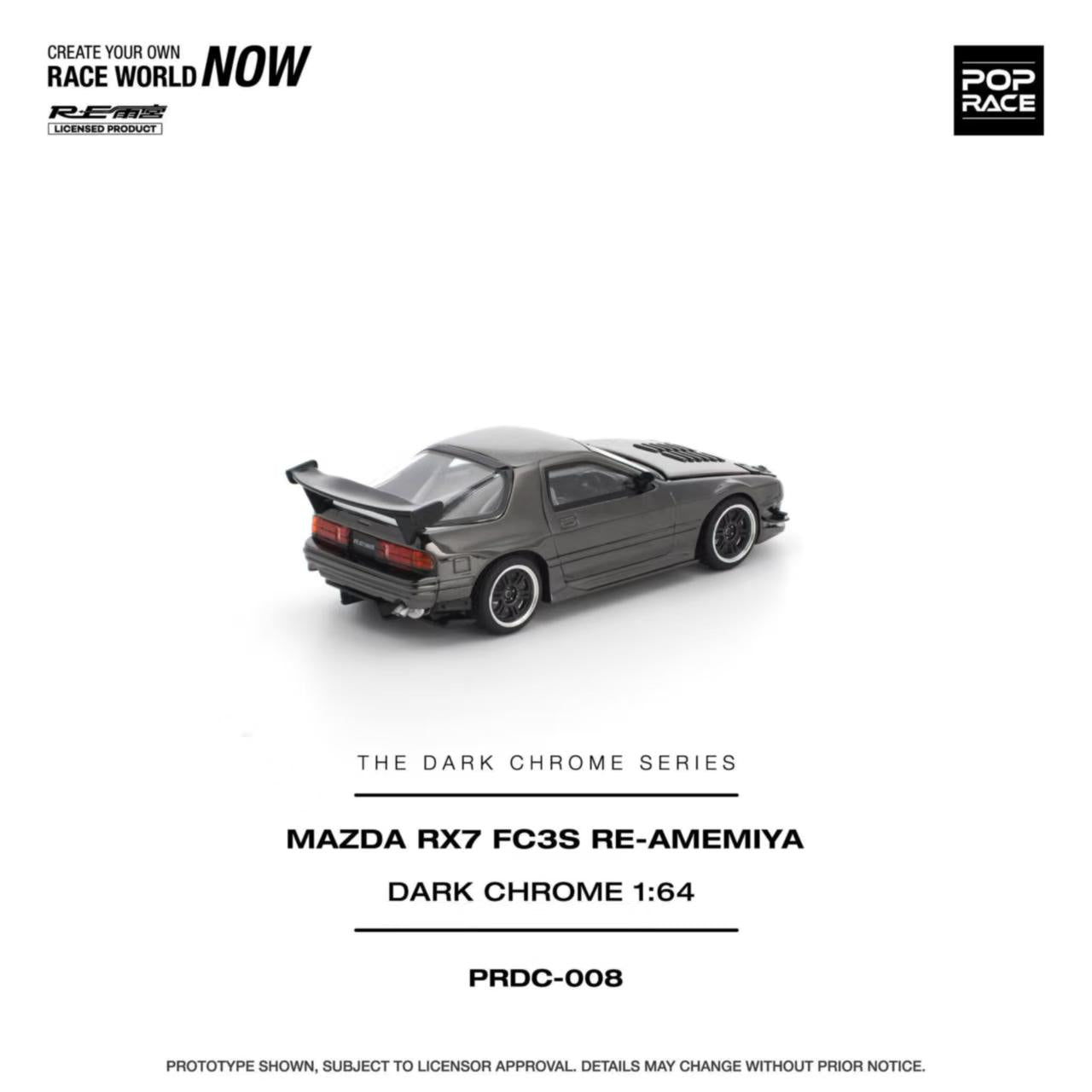 ETA: Jun 2026 ] Pop Race 1/64 RX-7 FC3S RE Amemiya Dark Chrome
