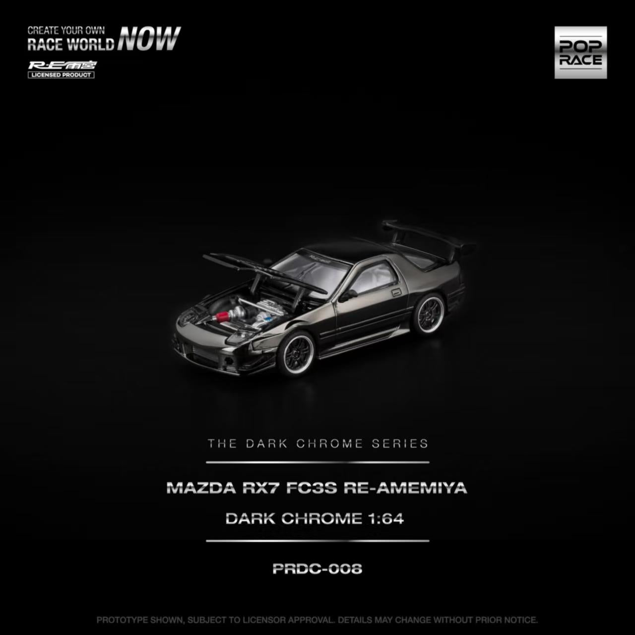 [ETA:  Jun 2026 ] Pop Race 1/64 RX-7 FC3S RE Amemiya Dark Chrome Series