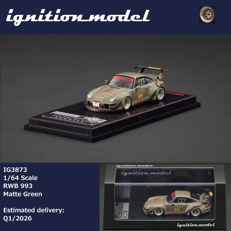 [ETA:  Aug 2026 ] Ignition Model 1/64 RWB 993 Matte Green
